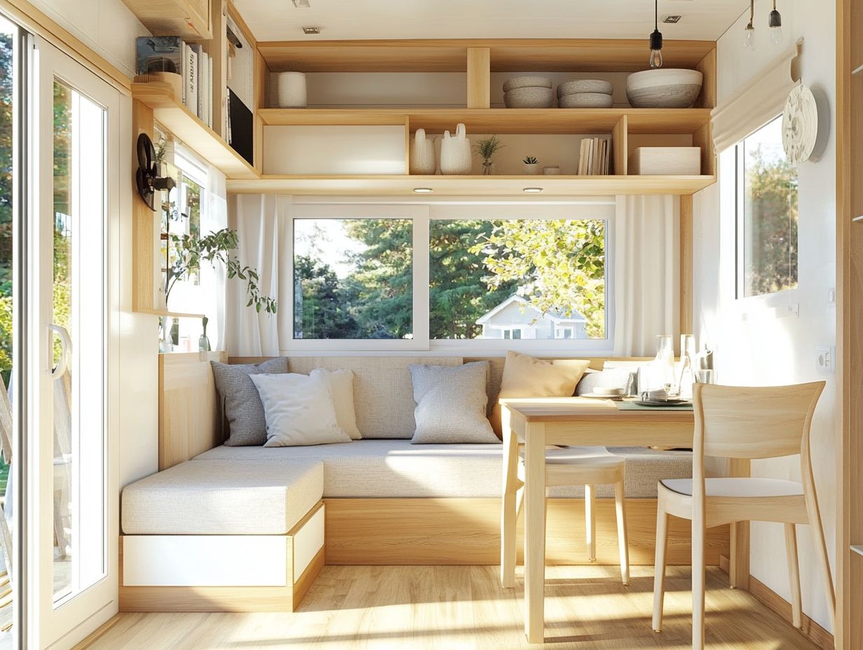 A beautifully organized tiny house showcasing clever storage solutions