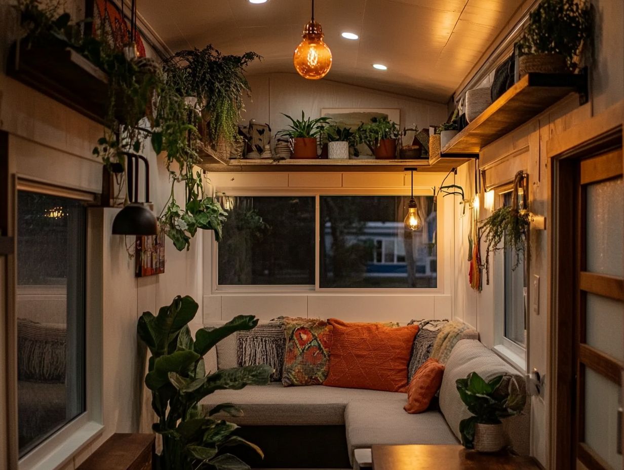 An infographic explaining the role of lighting in enhancing tiny house decor.